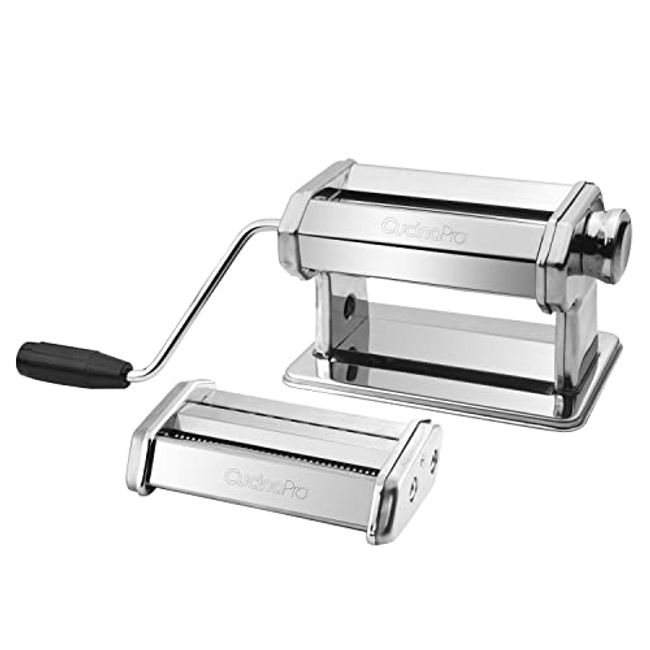 Stainless Steel Manual Pasta Maker Machine With Adjustable Thickness  Settings for Homemade Spaghetti and Fettuccine