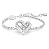 Swarovski Matrix bracelet, Heart, White, Rhodium plated