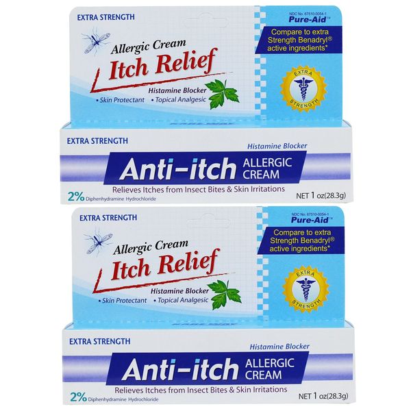 Pure-Aid Anti-Itch Allergic Cream - 1oz (2 Pack)