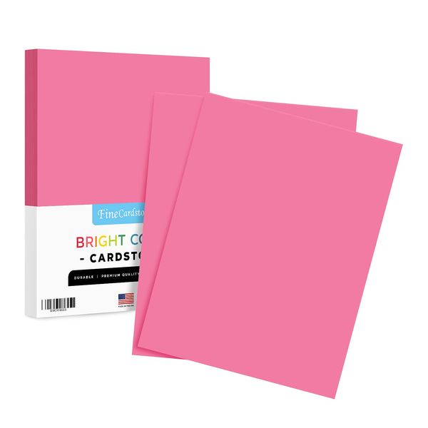 Premium Colored Card Stock Paper | 50 Sheets Pack | Superior Thick 65lb Cardstock, Perfect for School Supplies, Arts & Crafts | Acid & Lignin Free | 8.5 x 11" | Hot Pink/Ultra Fuchsia