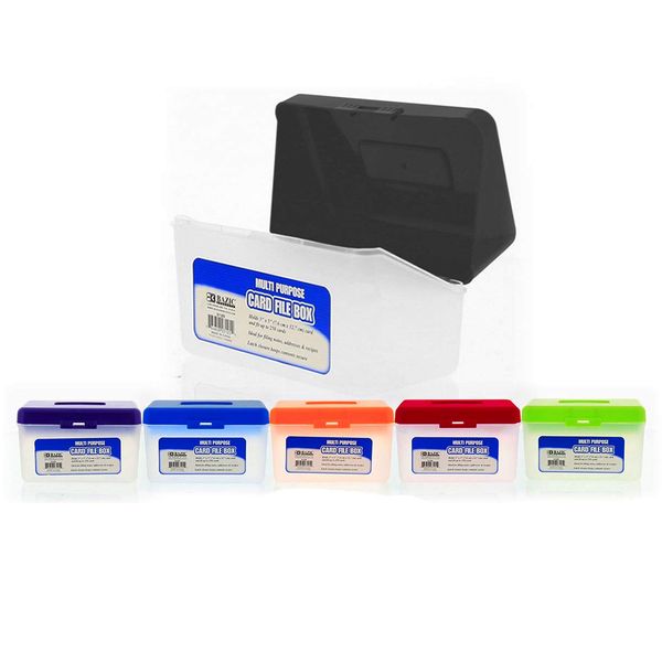 Bazic Supply Index card holder file Case / Box - Holds up to 250 Index Cards 5”x 3” (6 pack)