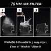 3" 76mm Dry Air Filter Cold Air Intake Cone Replacement High Flow Inlet BLACK