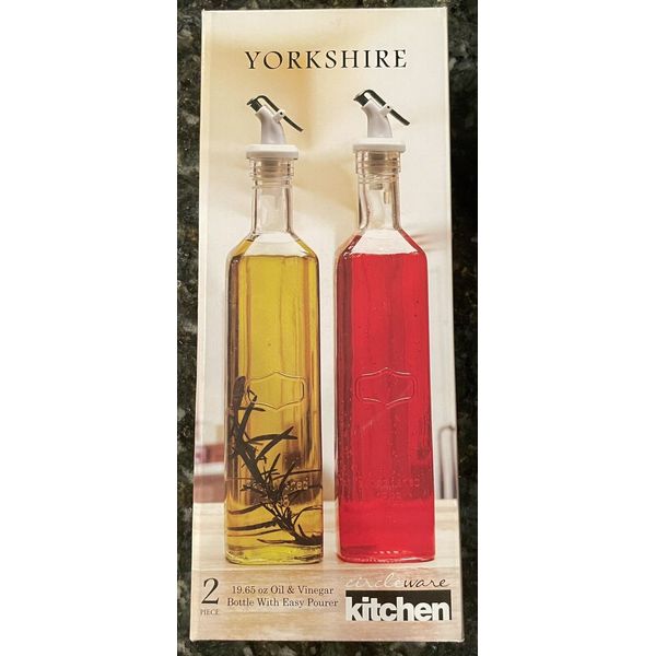 Yorkshire Circle ware Kitchen Oil & Vinegar bottle Set NEW