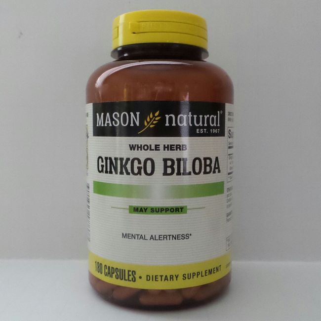 GINKGO BILOBA  EXTRACT OF 500mg 180 Gelatin Capsules Ginkgo Memory Supplement