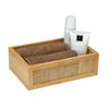 WENKO Allegre L Bathroom Shelf Decorative Shelf in Trendy Boho Style Made of High-Quality Bamboo and Rattan Wicker for Practical Storage of Bathroom Utensils or Accessories, 22 x 7 x 15 cm, Natural