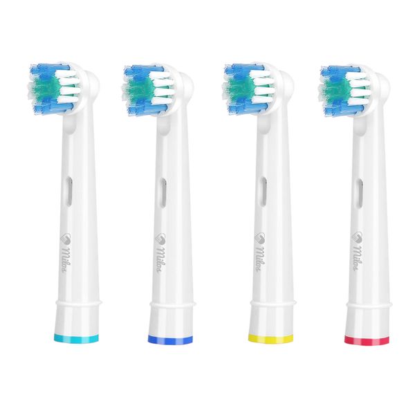 Milos Replacement Electric Toothbrush Head Set - 4-Pack of Replacement Toothbrush Heads Compatible w/Oral B and Braun - Teeth Cleaning Accessories