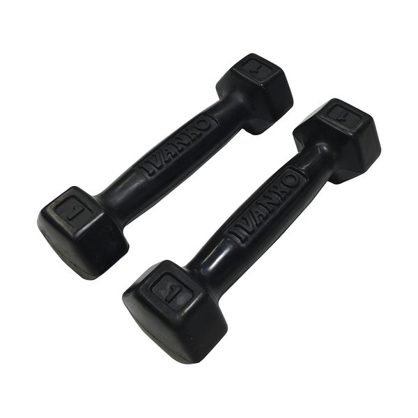 Ivanko Rubber Dumbbells, 1 lb (PAIR)