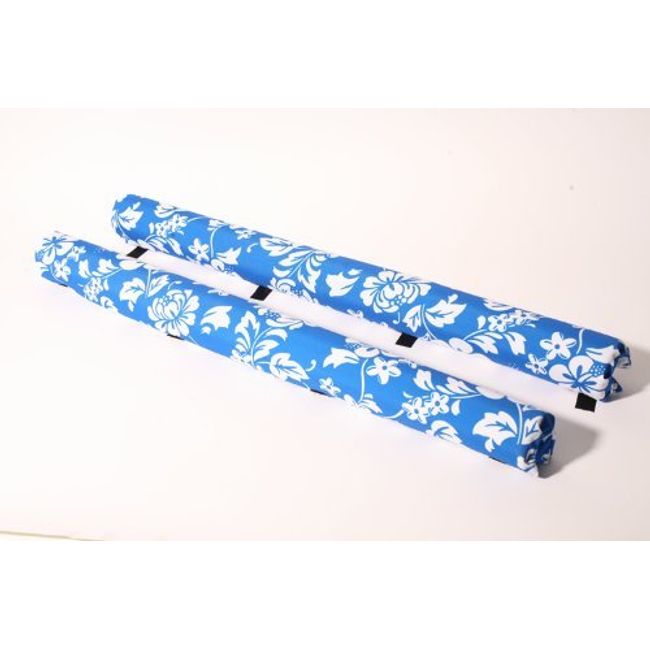 Vitamin Blue 36" Roof Rack Pads Blue Floral - Non Logo (MADE in U.S.A.) AERO PADS