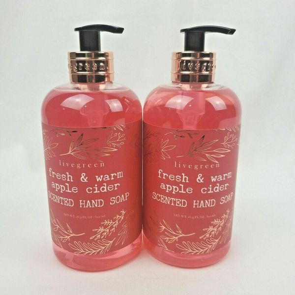 2X Livegreen Fresh & Warm Apple Cider Scented Hand Soap 16.9oz each