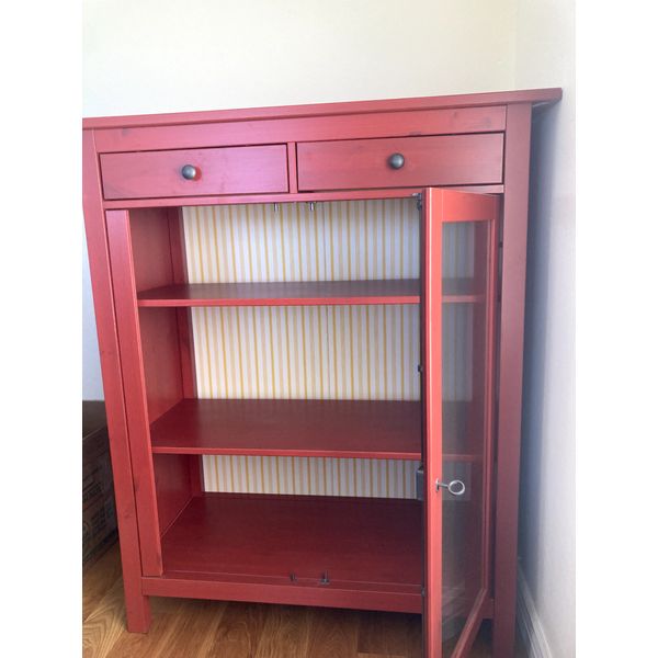 Bold & Bright Ikea Hemnes Glass China Cabinet or Display Case Furniture