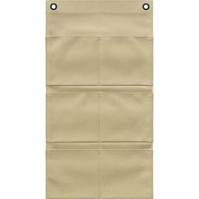 Saki S-500 Wall Pocket, Beige, Postcard, Canvas, 6 Pockets, Made in Japan