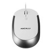Macally DYNAMOUSE-W USB Optical Silent Click Mouse With 2 Buttons, Scrollwheel and DPI Button for Mac and PC, white White & Silver