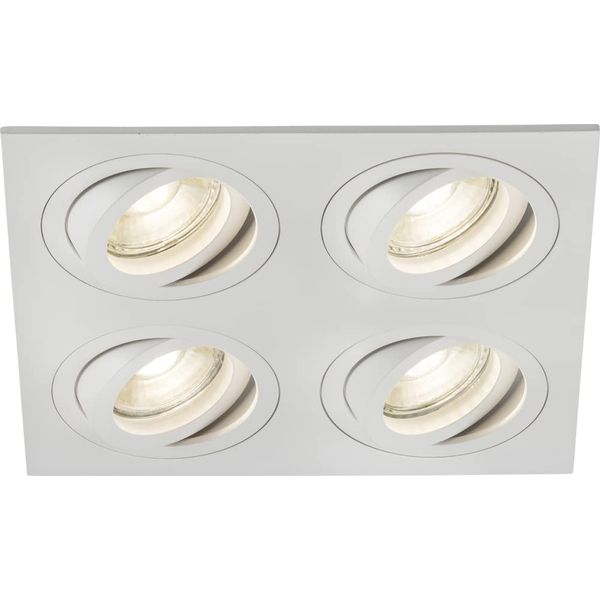 Knightsbridge Downlight, Aluminium, White, Quad