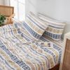 Yibeizi Striped Printed Sheet Set King, Boho Pattern Bed Sheets Fall Bedding Sheets & Pillowcases Soft Microfiber 15" Extra Deep Pocket Fitted Bedsheet 4 Piece