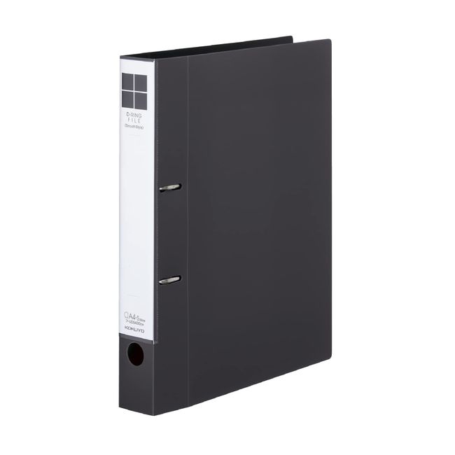 Kokuyo Smooth Style Fu-UDS430DM D-Ring File Binder, A4, 2 Rings, 300 Sheet Capacity, Dark Gray