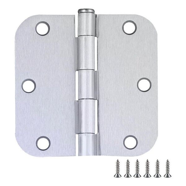 Design House Steel Door Hinge in Satin Chrome 3-1/2-in. 5/8-in. 12-Pack