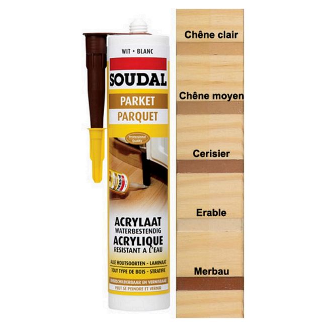 Soudal Medium Oak Parquet & Timber Laminate Hardwood Floor Gap Joint Filler