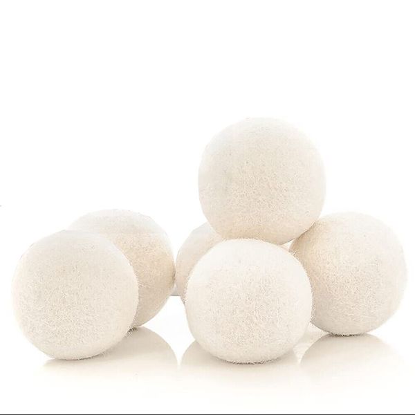 6 Pcs Wool Dryer Balls Laundry Cleaning Ball Natural Fabric Softener Reusable