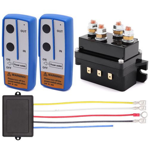 Torkettle 12V 500A Winch Solenoid Contactor Relay and Wireless Twin Remote Controller Kit for 8000lbs-17000lbs ATV UTV Winches