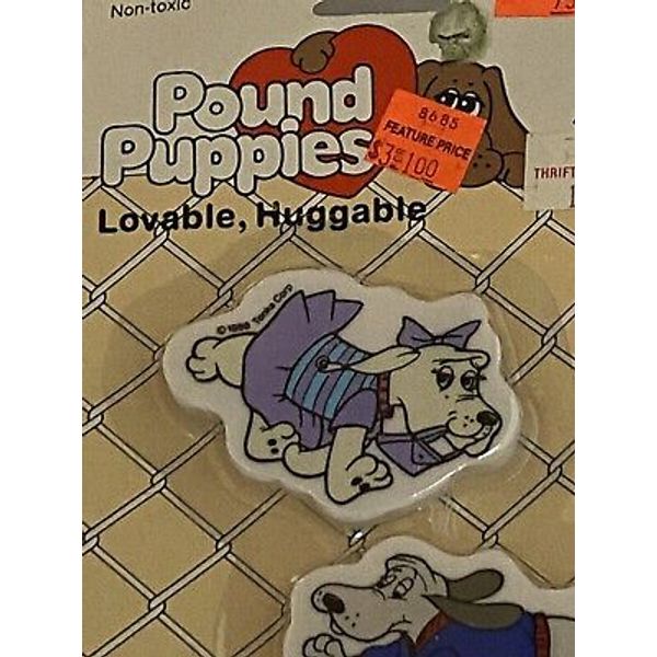 Vintage Pound Puppies Eraser Pack 1986