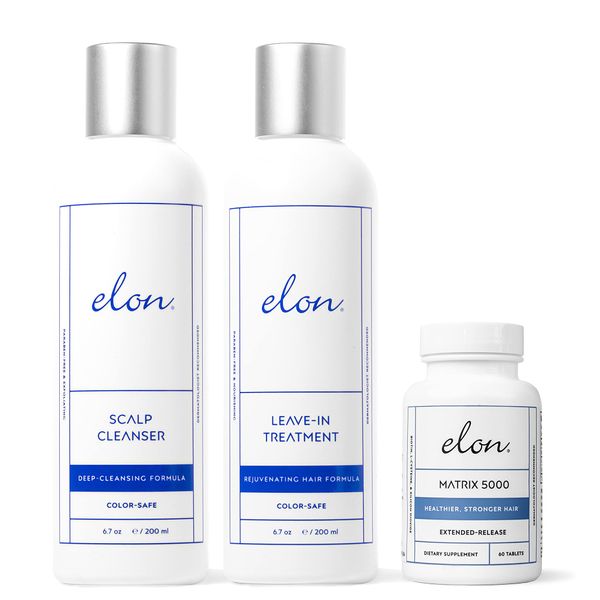 Elon Complete Hair Care Kit for Early Hair Loss – Scalp Cleaner & Leave-In Treatment + Matrix 5000 Hair Growth Supplement - Suitable for All Hair Types – Paraben Free & Sulfate Free