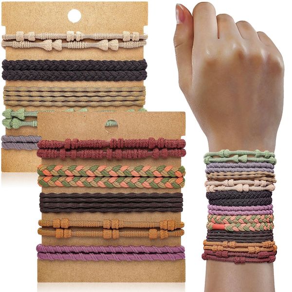 Nayyana® 20 Stück Boho-Haargummis für Mädchen, Armband-Haargummis, Haargummi-Armband, elastische Haargummis, Haarbänder für Pferdeschwänze, Pferdeschwanzhalter für den Alltag