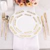 24 CLEAR 8.5" Plastic Cutlery with Gold Glittered Handle Wedding Party Tableware