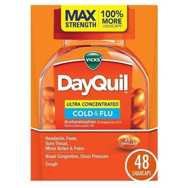 Vicks DayQuil Ultra Concentrated Liquicaps Cold & Flu Treatment - 48ct