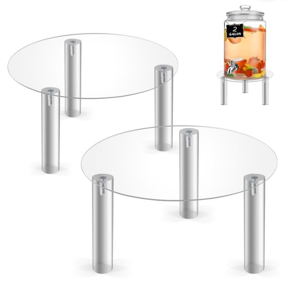 Drink Dispenser Stand, 2pcs Acrylic Water Dispenser and Beverage Dispenser Stand Only for 2 Gallon Glass Jar, Ideal for Home, Parties, and Catering Events