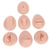 Body Piercing Model 6Pcs Simulation Silicone Body Part Piercing Practice Kit, Ear Eye Nose Mouth Tongue and Belly Button Model for Novice Piercer, Soft Model Body Part Displays Set (Medium Skin Color)