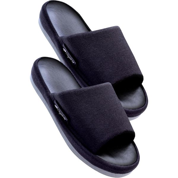 Coperta Men's Slippers, Recommended by Physical Therapists, Indoor Use, Ultra Lightweight, Antibacterial Treatment, Coperta Room Shoes, Stylish, chic black