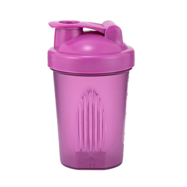 AidShunn Protein Shaker Bottle 400 ml With Mixer Ball Leak Proof Secure Drinking Flip Cap 14 oz Shake Cup Water Bottle For Powder Shaker Gym Sports Supplement Fitness Workout (Purple)