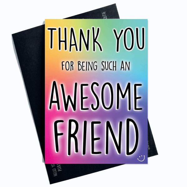 Funny Thank You Cards Friendship Card Thank You Card Friend Card Appreciation Cards Humour Cards Thank You for Being an Awesome Friend PC533