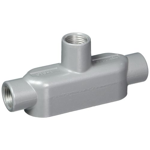 Killark OTB- 1 TB Type Conduit Body, Aluminium, 1/2" Hub, 2 1/8" Width, 1 5/16" Height, 5 3/8" Overall Length, 4 Cubic Inch Volume