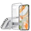 Lanfyo Google Pixel 8A Compatible Case, Clear, Shockproof (Crystal/Clear), Google Pixel 8A, Thin TPU Smartphone Case, Stand Function, Full Protection, Strap Hole Included, Pixel 8a Protective Cover