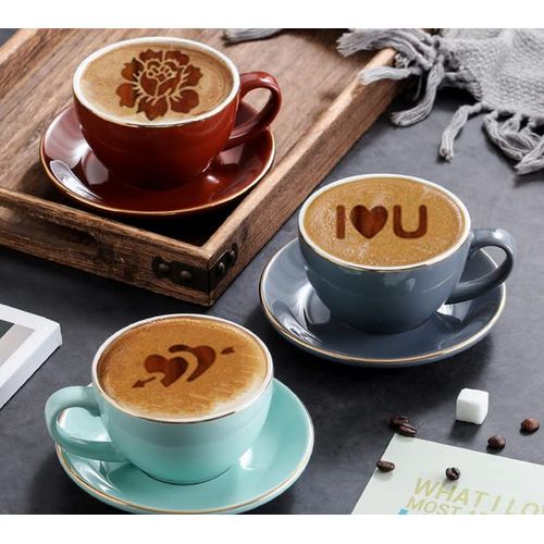 Magnoloran 36 Cookie Stencils + 2 Mesh Powder Shakers, Cake Decoration Templates for Coffee, Cappuccino, Thanksgiving & Christmas