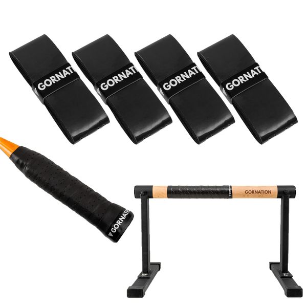 GORNATION Grip Tape, Rutschfestes Griffband für besseren Halt bei Calisthenics, Tennis, Badminton & Golf, Overgrip für Parallettes & Schläger, Schwarz - 4er Set