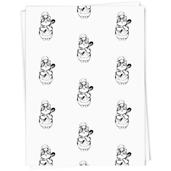 A1 'Chef Cat with Spoon' Gift Wrap/Wrapping Paper Sheet (GI00107977)