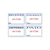 2000 Plus Self-Inking Date and 4 Phrase Stamp, Blue/Red