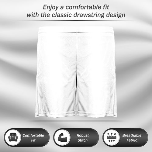 Vizari Kids Dynamo Soccer Shorts | for Boys and Girls (White, Youth L)