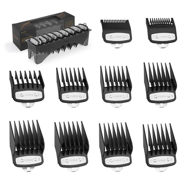 YINKE Trimmer Aufsätze Aufsteckkamm Set für Wahl Haarschneidemaschine Magic Clip Trimmer Rasierer, 10 Schnittlängen sind 1.5mm, 3mm, 4.5mm, 6mm, 10mm, 13mm, 16mm, 19mm, 22mm,25mm