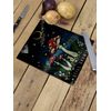 Magical Mushrooms Still Growing Small Rectangular Chopping Board Black 20x28.5cm