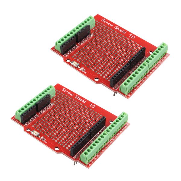 Jopto 2PCS Proto Screw Shield Assembled Terminal Point Prototype Expansion Board Opening Source Reset Button PCB Bare Board PCB Bareboard DIY