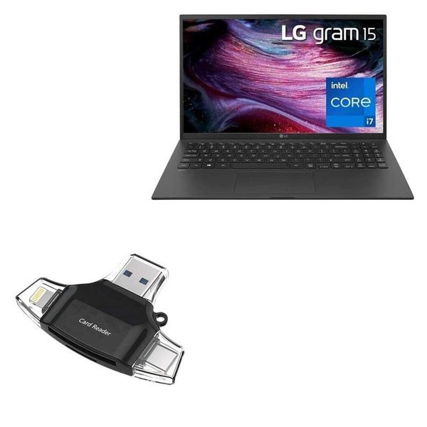 BoxWave Smart Gadget Compatible with LG Laptop 15Z90Q (15.6 in) - AllReader SD Card Reader, microSD Card Reader SD Compact USB - Jet Black