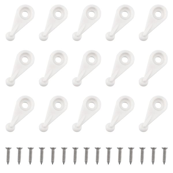 MOROBOR 50PCS Glass Retainer Clips Kit, Glass Panel Retainer Clips Glass Door Plastic Retainer Clips with Screws for Fixing Glass Cabinet Doors (Pure White)