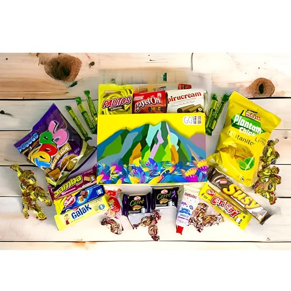 Venezuela Candy Box Pirucream Cocosette Susy Venezolano Chucherias Venezolanas Sweet Snack Gift Crate Box Assorted Cookies, Chips & Candies Mix Variety Pack International (Classic)