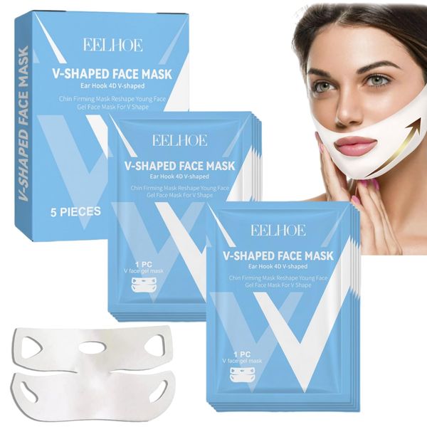 10PCS Bloskin Chin Lift Mask,Face Lift Tape,V Line Lifting Mask,Face Lifting Mask,Collagen Mask Face,Chin Mask,Skin Tightening Face Mask,Chin Lift Strap,Chin Lifting Mask