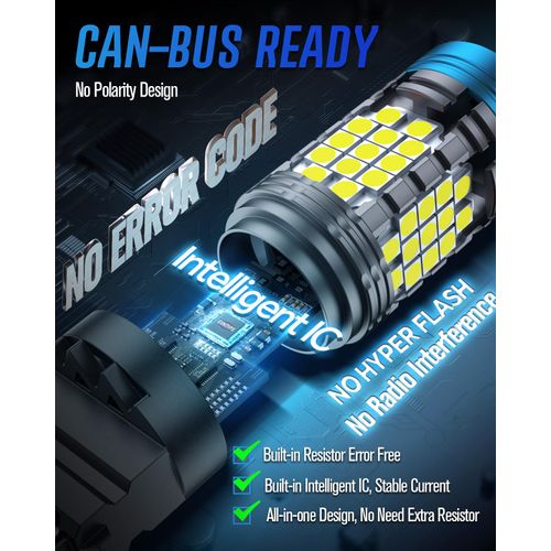 evntyps Canbus 3157 LED Bulb With Built in Resistor Error Free for Reverse Lights,4600LM Super Bright 3156 3057 4157 LED Bulb With Turbo Fan for Backup Light 6000K White,4114 DRL (2pcs)