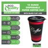 16oz Design Coffee Cups and Black Flat Lids Hot Cold Drinks Disposable 150pcs