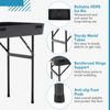 Portable Ice Bin Table with Matching Skirt Beverage Cooler Table for Party